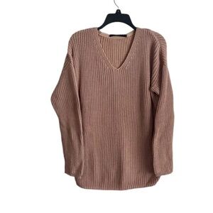Jenni Kayne Rose Colored Cotton Cabin Sweater Size S